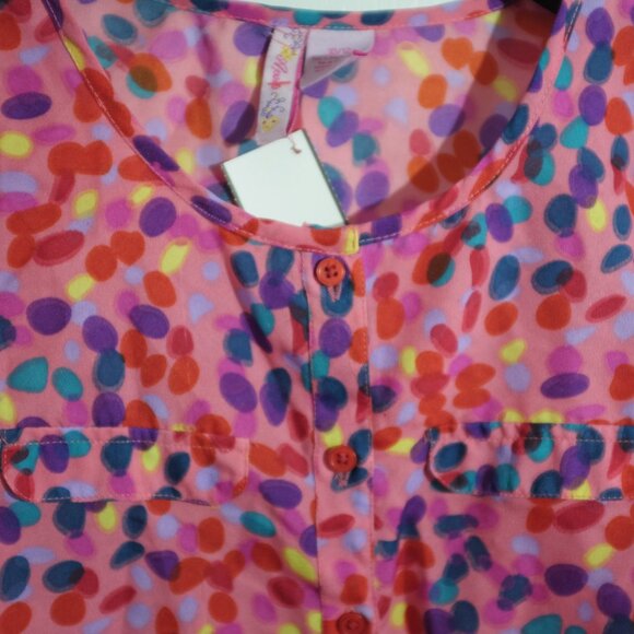 Apollo girl's pink artistic confettis blouse size 10 or 12 - Picture 5 of 6